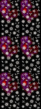 Düz Çiçek Elementleri Tasarımı. Renkli Bahar Teması eskiz kalıbı. Parlak arkaplan eskiz desenli çiçekli fantezi tasarımı.