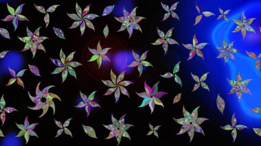 Gömlek baskısı için çiçek boyası. Siyah renkli çiçekler. Çiçek eskiz kalıbı geçmişi.