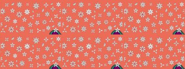 Çiçekli karalama şeklinde Raster çiçek deseni. Nazik, narin çiçek arkaplanı. Turuncu renkte çiçekler.