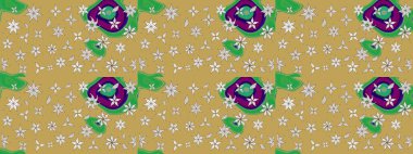 Şirin çiçekler. Çizgi çizimi kalıbı. Raster Moda kumaş deseni.