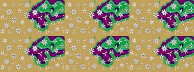 Çiçek süslemeli çizim deseni. Sarı renkli çiçekler. Raster illüstrasyonu.