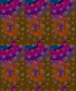 Çiçekler suluboya tarzında kahverengi renkte. Suluboya çizim kalıbı. Çiçek izi.