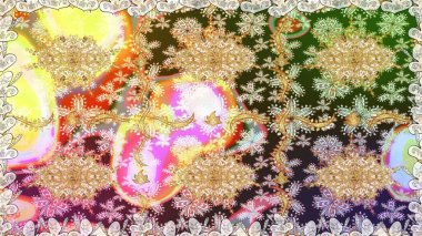 Barok tarzında altın çiçekli süs. Damask pürüzsüz yineleme kalıbı. Tarafsız renklerde altın element. Antika altın tekrarlanabilir duvar kağıdı.