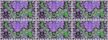 Raster illüstrasyonu. Çiçekli, pürüzsüz bir desen. Gri renklerde bahar çiçekleri. Raster çiçekleri klasik tarzda resmedilir..