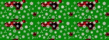 Nakış desenli çiçek deseni. Parmak izi, kumaş, duvar kâğıdı, tekstil için raster dokusu. Renkli grunge, yakut yeşil çiçeklerle soyut arkaplanı zenginleştirir.