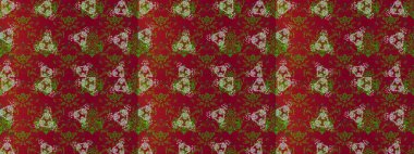 Arkaplan dokusu, duvar kağıdı, kırmızı, yeşil ve kahverengi renkli çiçek teması. Kabile sanatı boho baskısı, klasik çiçek arkaplanı. Soyut etnik raster çizim kalıbı.