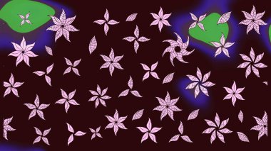 Güzel çiçek deseni. Kahverengi renkli çiçekler. Düz Çiçek Elementleri Tasarımı. Renkli Bahar Teması çizim şablonu.