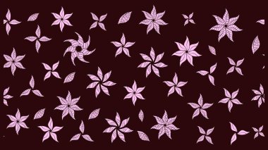 Parlak renkli çiçekleri ve kahverengi renkli yaprakları olan harika bir çiçek deseni. Modern çiçek arkaplanı. Halk tarzı. Moda baskıları için zarif bir şablon.