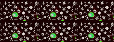 Küçük çiçekteki sevimli çiçek deseni. Güzel karalamalı çiçek desenli çizim. Güzel kumaş deseni. Raster illüstrasyonu.