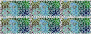 Çiçek izi. Suluboya tarzında mavi renkli çiçekler. Suluboya kusursuz desen.