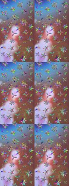 Kahverengi renkte çiçekli çiçek deseni. Suluboya tarzında kahverengi renkte çiçekler.