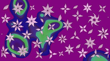 Nazik, narin çiçek arkaplanı. Çiçekli karalama şeklinde Raster çiçek deseni. Mor renkte çiçekler.