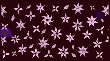 Raster illüstrasyonundaki çiçek desenli çizim. Kahverengi renkte çiçekler.