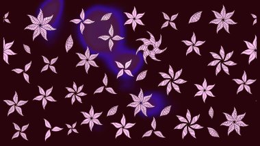 Çiçek deseni. Kahverengi renkte çiçek eskizi. Kahverengi renkli çiçekler. Şatafatlı bahar bahçesi dokusu. Raster illüstrasyonu.