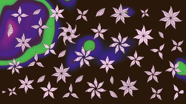 Kahverengi renklerde. Kahverengi renkte kahverengi papatya deseni. Raster illüstrasyonu.