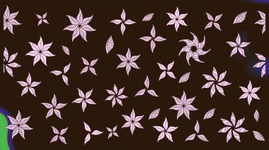 Raster illüstrasyonu. Taslak desenli, modaya uygun kumaş deseni. Düz Çiçek Elementleri Tasarımı. Şirin çiçek elementleri. Renkli Bahar Teması çizim şablonu.