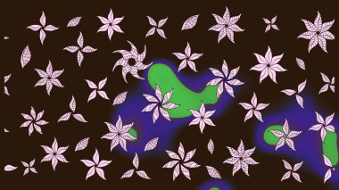 Çiçekli karalama şeklinde Raster çiçek deseni. Kahverengi renkli çiçekler. Nazik, narin çiçek arkaplanı.