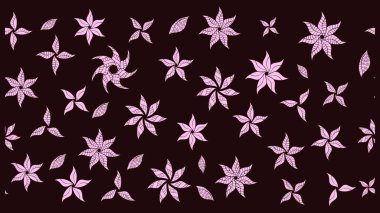 Kahverengi el çizimi. Karalama çiçekleri çizim kalıbı. Sanat, çiçeklere ilham verir ve arka plan bırakır. Raster deseni.