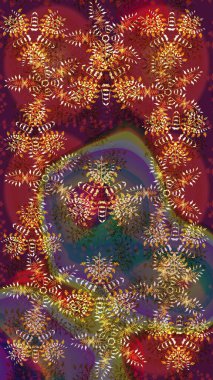 Renkli elementlerle Raster ilginç desen.