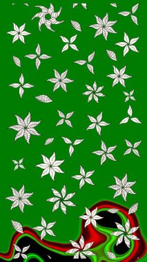 Eskiz arkaplan modeli. Suluboya, elle çizilmiş. Raster illüstrasyonu. Yeşil yapraklı yabani çiçekler.