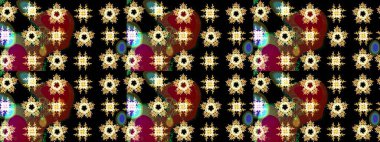 Yeni yıl kar tanesi. Düz kar karalama ikonları, kar taneleri silueti siyah, kahverengi ve kırmızı renklerde Noel afişi, kartlar. Güzel soyut kar tanesi raster tasarımı..