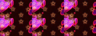 İllüzyon. Kar taneleri, kar yağışı. Düşen Noel stili kar taneleri. Güzel, siyah, kahverengi ve kırmızı kar taneleri renkli bir arka planda izole edilmiş..