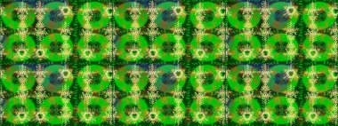 Yeşil, sarı ve kahverengi renkli kar tanesi süsü. Kar taneleri izole edildi. Kar tanesi süsü Raster illüstrasyonu. Güzel süs eşyası..