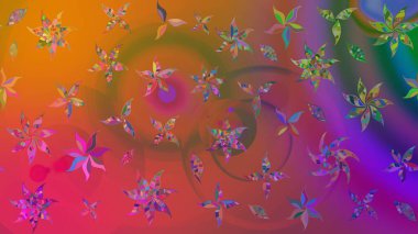 Kahverengi renkte güzel çiçekler, suluboya desenli, duvar kağıdı, kart ya da kumaş için fayanslı eskizler. Raster..