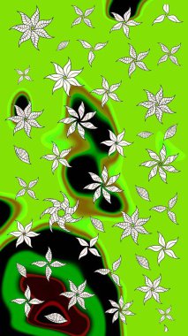 Küçük çiçekteki sevimli çiçek deseni. Robot resim. Raster illüstrasyonu.