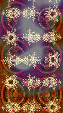 Noel süsleri ve Noel süsleri. Raster Noel soyut renkli arkaplan ve düşen kar tanesi.