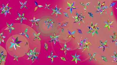 Pembe renkli çiçekler. Renkli Bahar Teması eskiz kalıbı. Güzel çiçek deseni. Düz Çiçek Elementleri Tasarımı.