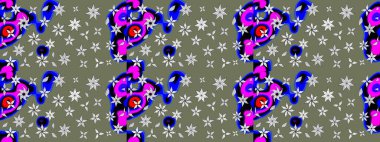 El yapımı çiçek ve bitki koleksiyonu. Raster illüstrasyonu. Eskiz stili yeşil renkler. Şirin karalamalı çiçek desenli çizim. Raster illüstrasyonu.