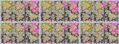 Düz elle çizilmiş klasik koleksiyon. Raster altın pürüzsüz desen. Gri renkli ve altın elementli altın desenli. Arkaplan, kumaş, altın duvar kağıdı.