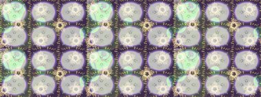 Tasarım için Damask çizim kalıbı. Menekşe, nötr ve gri renkler ve altın elementler üzerine Raster çizim deseni.