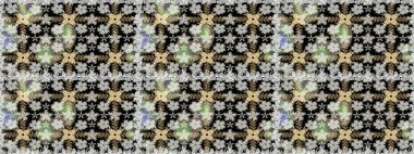 Raster dikişsiz çiçek deseni. Vadinin çiçekleri siyah renklerde.