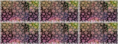 Çiçek ve yapraklı çiçek deseni. Raster illüstrasyonu. Küçük çiçekli şirin desen.