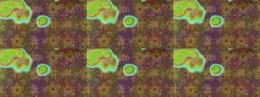 Kahverengi renkte çok kahverengi, zarif küçük çiçekler ve komik böcekler, raster desen, illüstrasyon.