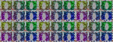 Çiçek süsü ile kusursuz desen. Raster illüstrasyonu. Yeşil renkte çiçekler.