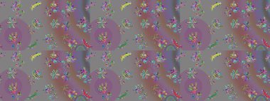 Çizgi çizimi kalıbı. Şirin çiçekler. Raster Moda kumaş deseni.