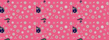 Düz Çiçek Elementleri Tasarımı. Pembe renkli çiçekler. Güzel çiçek deseni. Renkli Bahar Teması çizim şablonu.