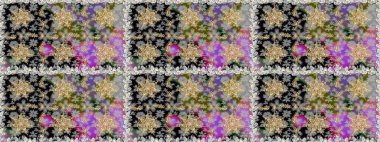 Raster illüstrasyonu. Kusursuz altın desenli bukleler. Raster altın desen. Doğu tarzı arabesk. Altın elementli gri renkler.