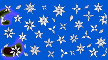 Nazik romantik baskı. Mavi renkli çiçekler. Raster güzel bir çiçek deseni çizmiş. Tatil havası. Bahar mevsimi.