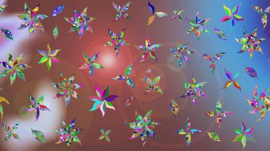 Vadinin çiçekleri kahverengi renklerde. Çiçeksel çizim kalıbının çizimi.