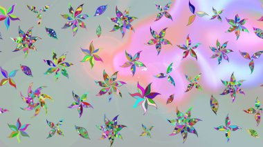 Soyut etnik raster çizim kalıbı. Kabile sanatı boho baskısı, klasik çiçek arkaplanı. Arkaplan dokusu, duvar kağıdı, gri renkli çiçek teması.