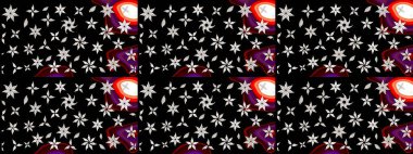 Sketch Colour Spring Theme eskiz kalıbı. Siyah renkli çiçekler. Düz Çiçek Elementleri Tasarımı. Sevimli çiçek raster deseni.