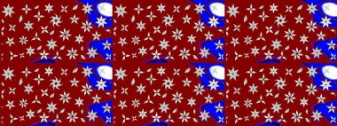 Çizim çiçek deseni duvar kâğıdı olarak kullanılabilir. Kırmızı renkte çiçekler. Raster illüstrasyonu.