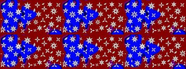 Raster düz çiçek çizim deseni. Hediye ambalaj kağıdı, tebrik kartları, posterler ve pankart tasarımı. Kırmızı renkte çiçekler.