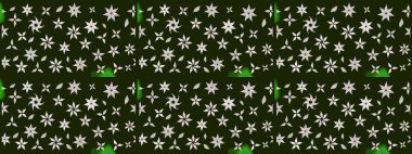 Raster illüstrasyonundaki çiçek desenli çizim. Gri renkli çiçekler.