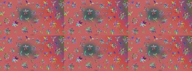 Sabıka fotoğraflarında, bebek kıyafetlerinde, duvar kâğıtlarında, paket kutularında falan kullanılabilir. Zarif, parlak ve eskiz pembe çiçek deseni tasarımı.