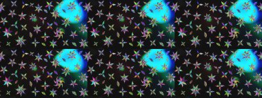 Raster suluboya çiçek deseni, narin çiçekler, gri çiçekler, tebrik kartı şablonu. Güzel kumaş deseni.